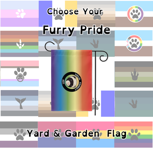 Elige tus banderas de patio y jardín de Furry Pride | Una o dos caras | 2 tamaños | Elige tu bandera base Y tu huella