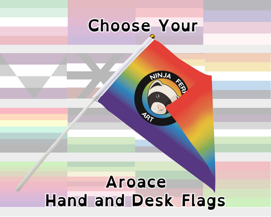 Aroace Spectrum Pride Drapeaux de main/de bureau | Choisissez votre drapeau | Double face