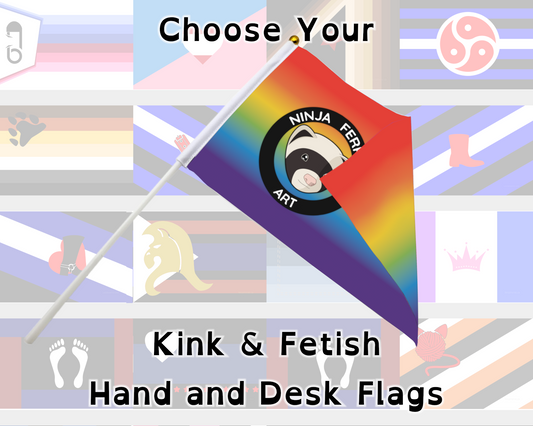 Banderas de mano/escritorio del orgullo fetiche | Elige tu bandera | Doble cara