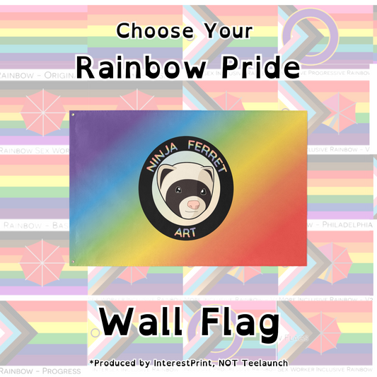 Choose Your Rainbow Pride Wall Flag | Single-Sided | 5 Sizes | Rainbow Pride