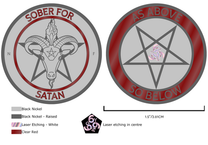 Satanic Sobriety Chips | Soft Enamel and Black Metal
