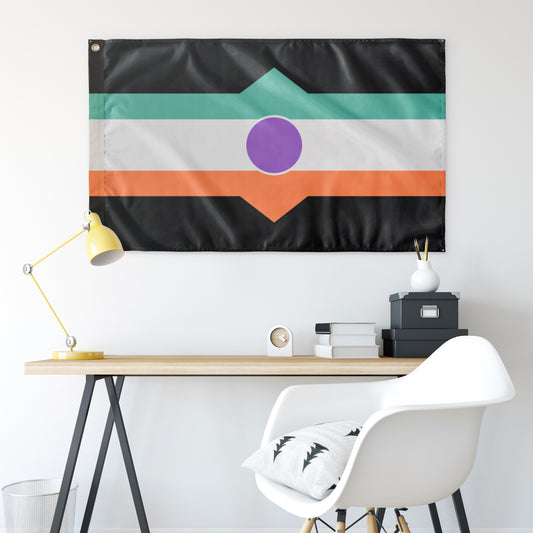Dehuman Pronouns Wall Flag | 36x60" | Single-Reverse