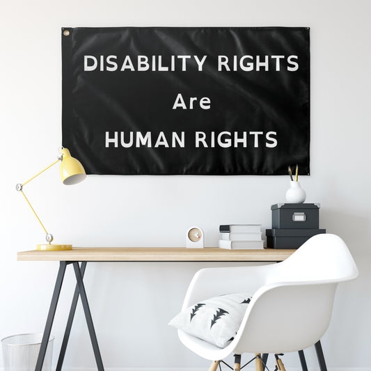 Disability Rights - White Text Wall Flag | 36" x 60" | Single-Reverse