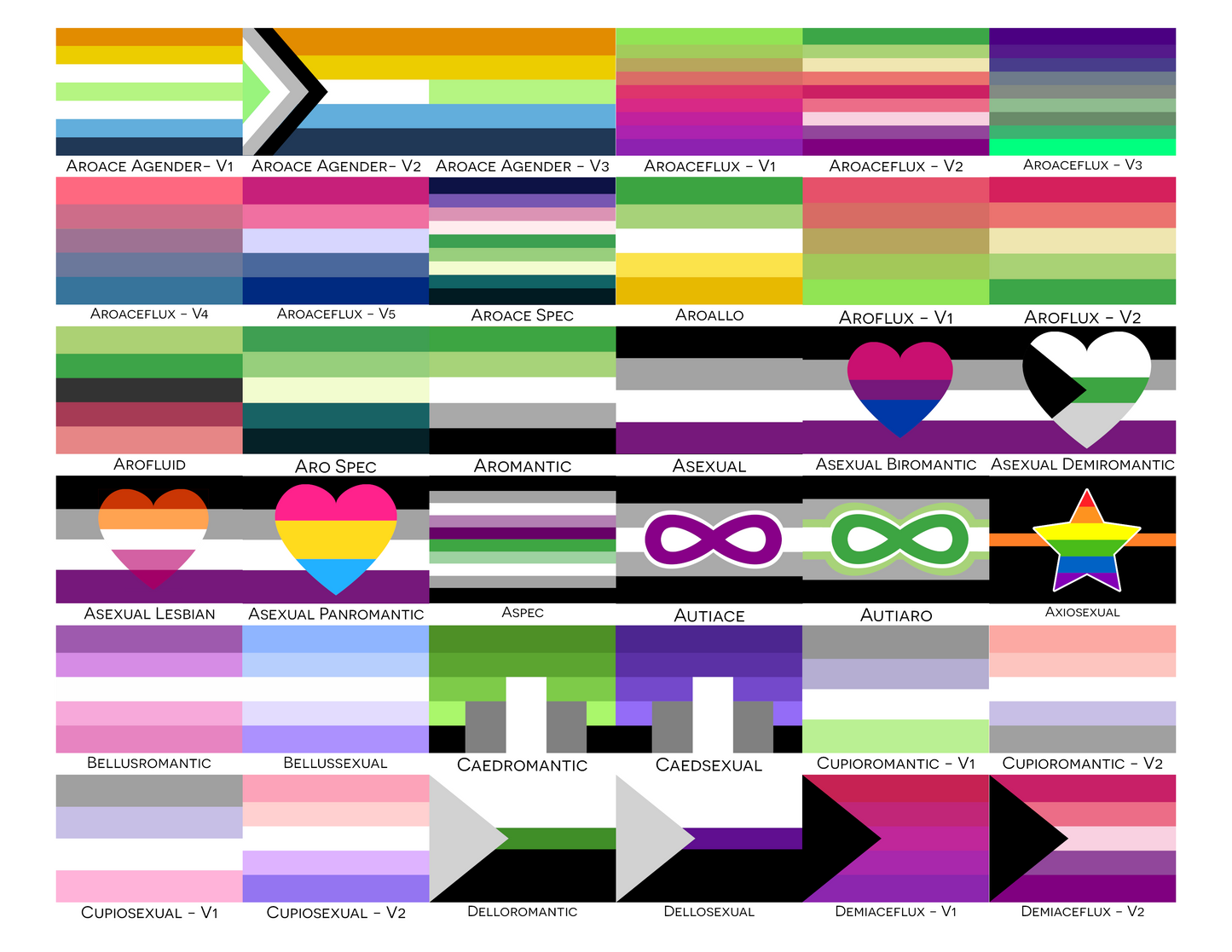 Choose Your Aroace Wall Flag | Single-Sided | 5 Sizes | Aromantic and Asexual Spectrum