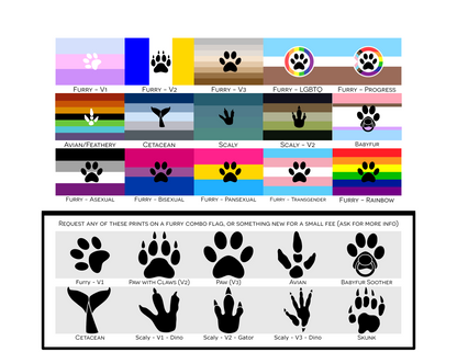 Choose Your Furry Pride Yard and Garden Flags  | Single Or Double-Sided | 2 Sizes  | Choose Your Base Flag AND Your Paw Print