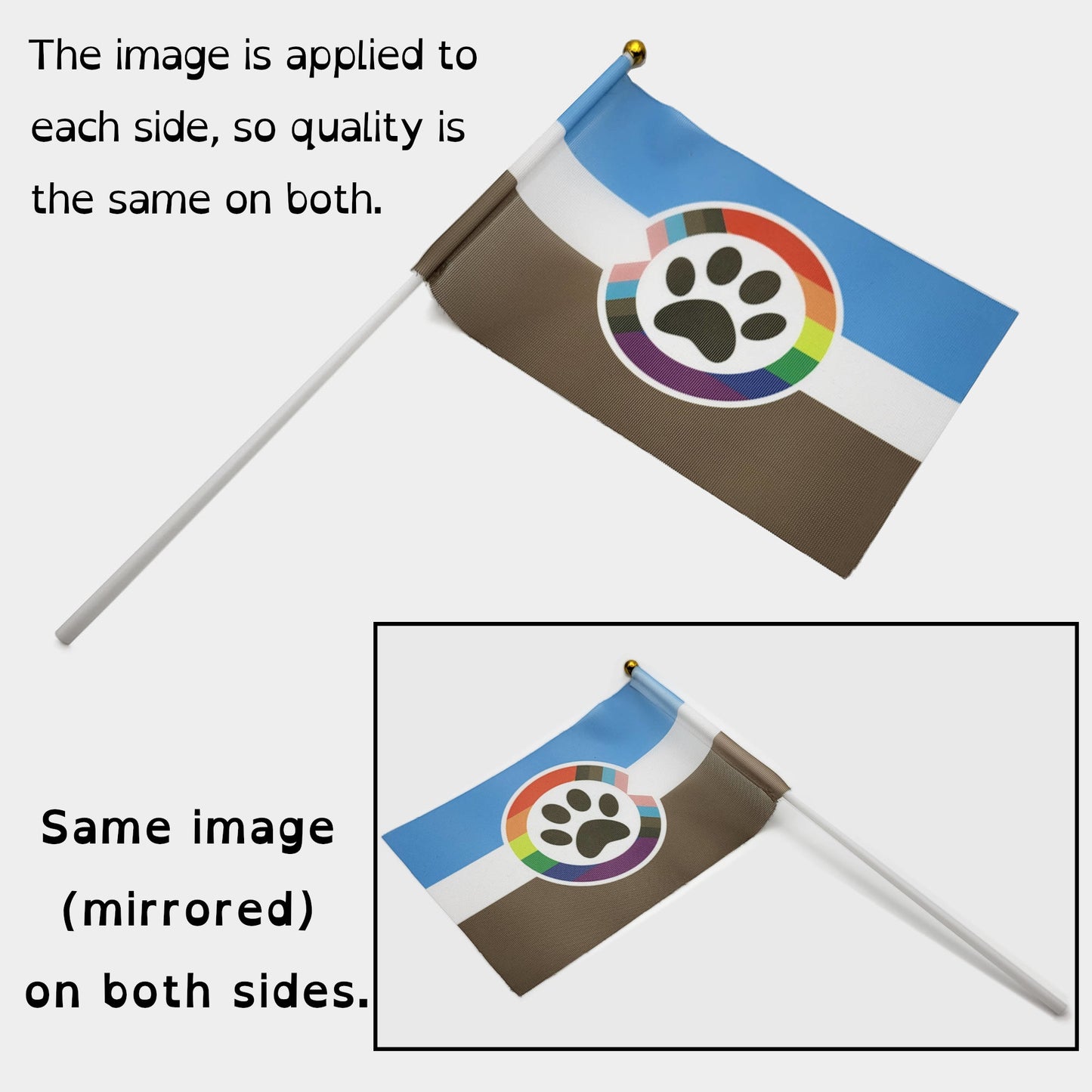 Banderas de mano/escritorio del orgullo del arco iris | Elige tu bandera | Doble cara