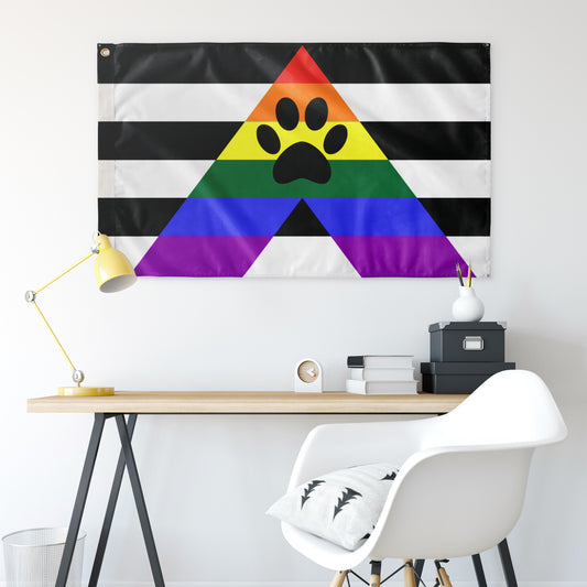 Furry Rainbow Ally Wall Flag | 36x60" | Single-Reverse
