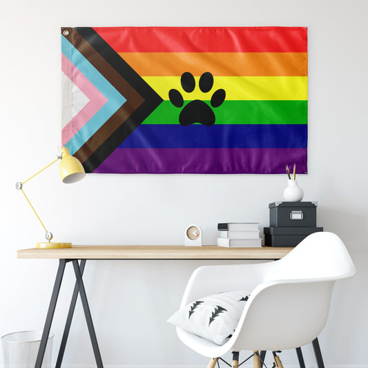 Furry Rainbow Progress Wall Flag | 36x60" | Single-Reverse