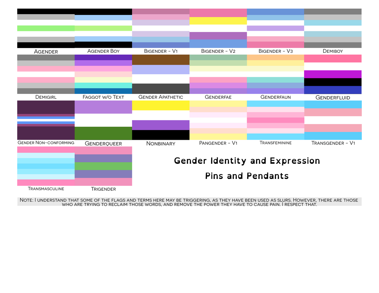 Pines de esmalte de bandera del orgullo de género ? Elige tu bandera