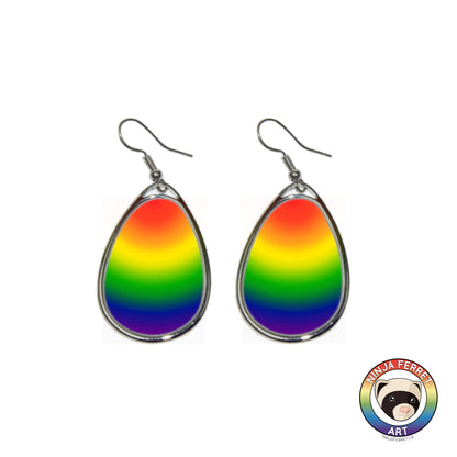 Rainbow Gradient or Faux Stone Oval Earrings | Choose Your Colourway