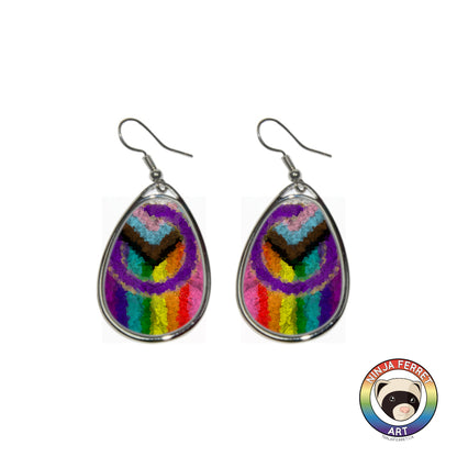 Rainbow Gradient or Faux Stone Oval Earrings | Choose Your Colourway