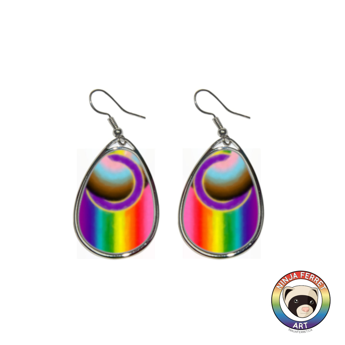 Rainbow Gradient or Faux Stone Oval Earrings | Choose Your Colourway