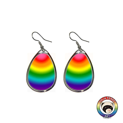 Rainbow Pride Gradient Oval Earrings | Choose Your Colourway