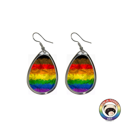 Rainbow Gradient or Faux Stone Oval Earrings | Choose Your Colourway