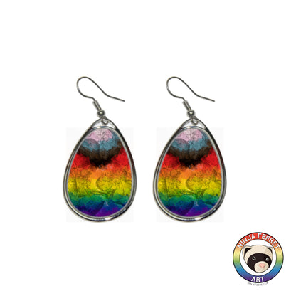 Rainbow Gradient or Faux Stone Oval Earrings | Choose Your Colourway