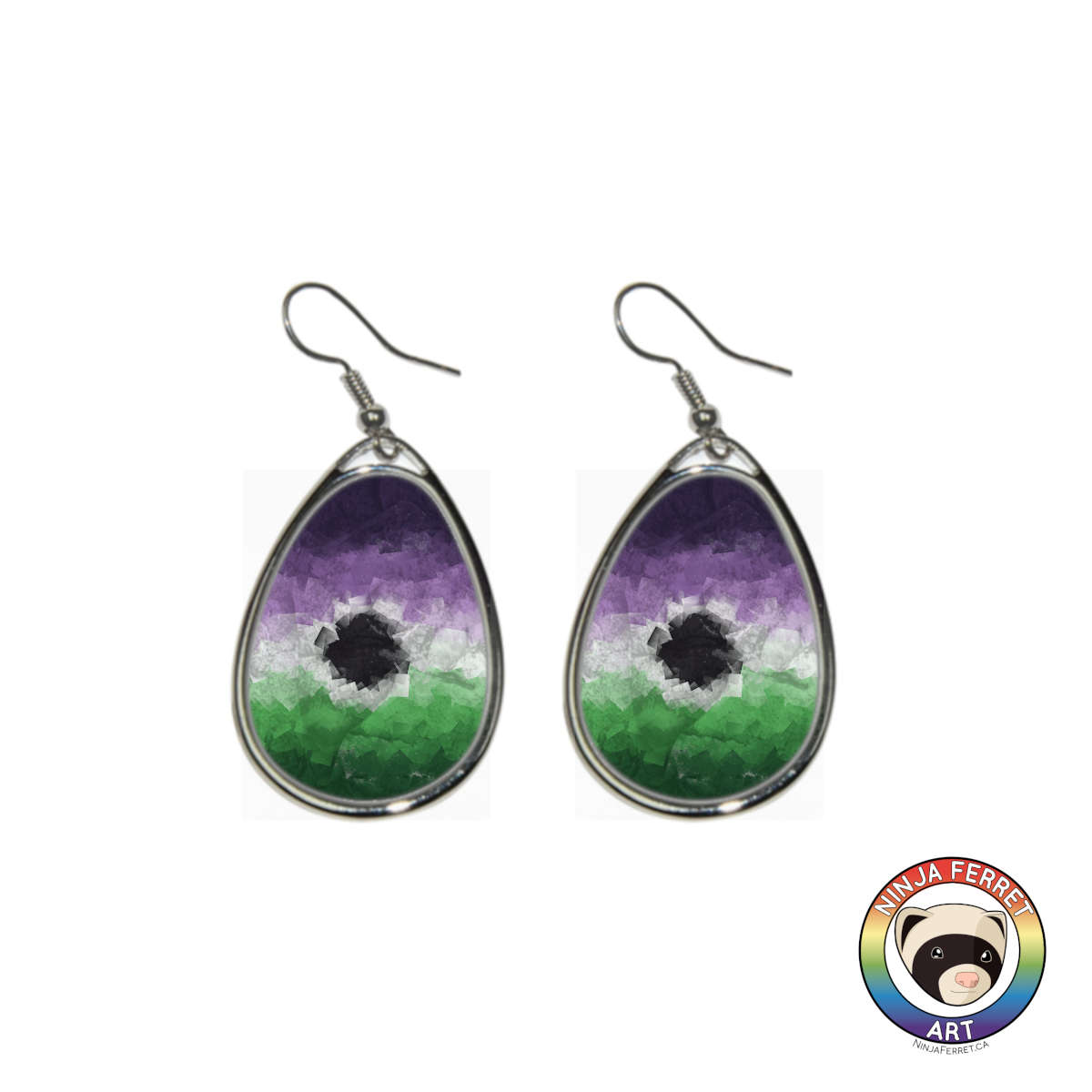 Faux Stone Gender Oval Earrings | Choose Your Colourway