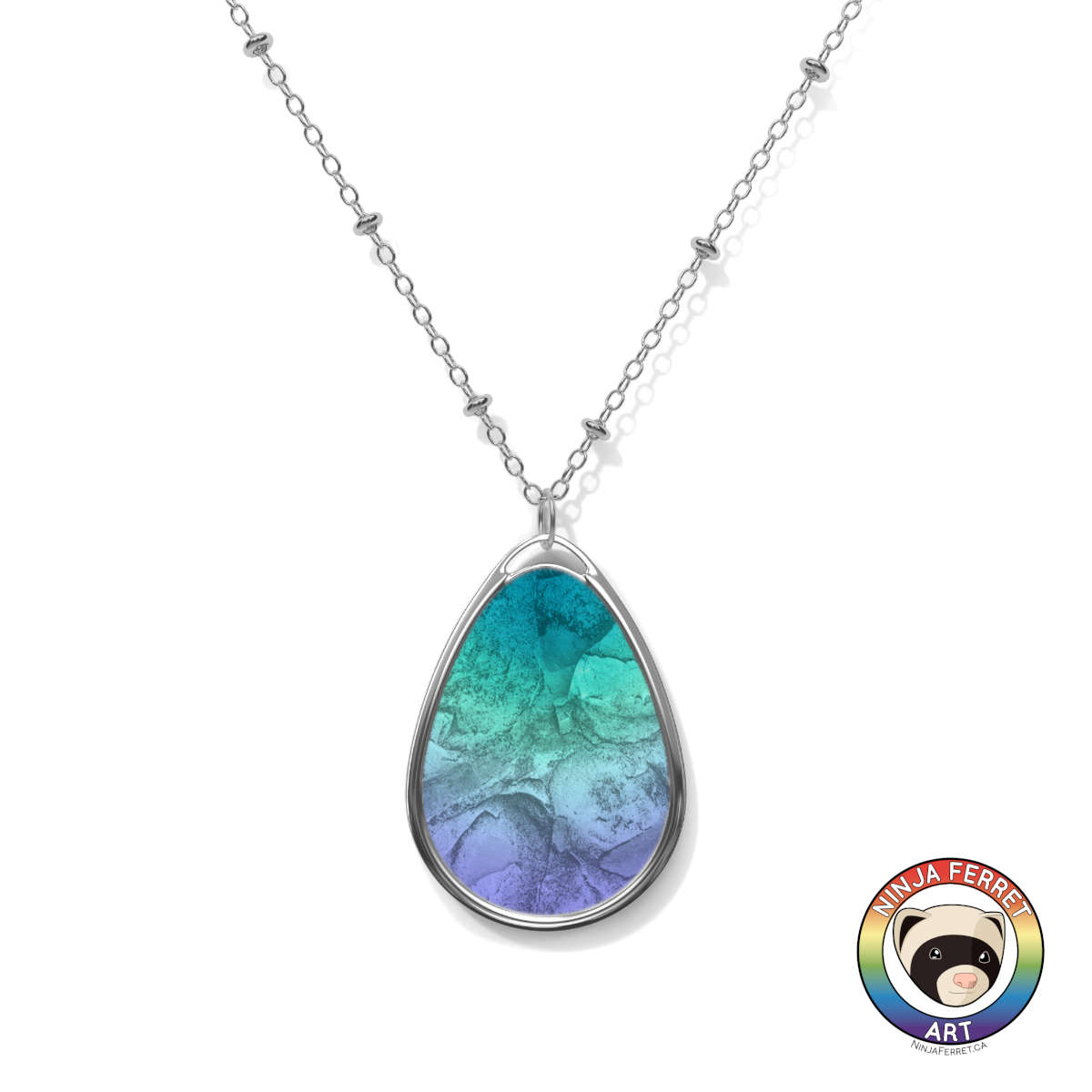 Faux Stone Orientation Oval Necklace | Choose Your Colourway