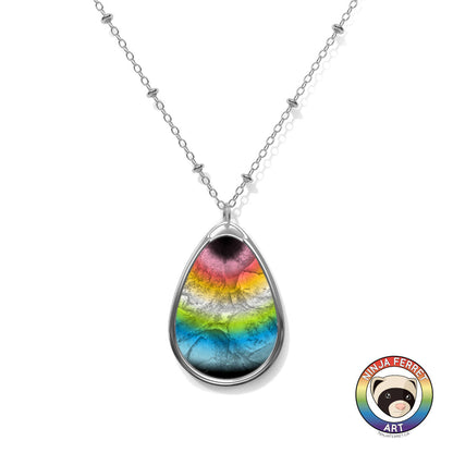 Faux Stone Orientation Oval Necklace | Choose Your Colourway