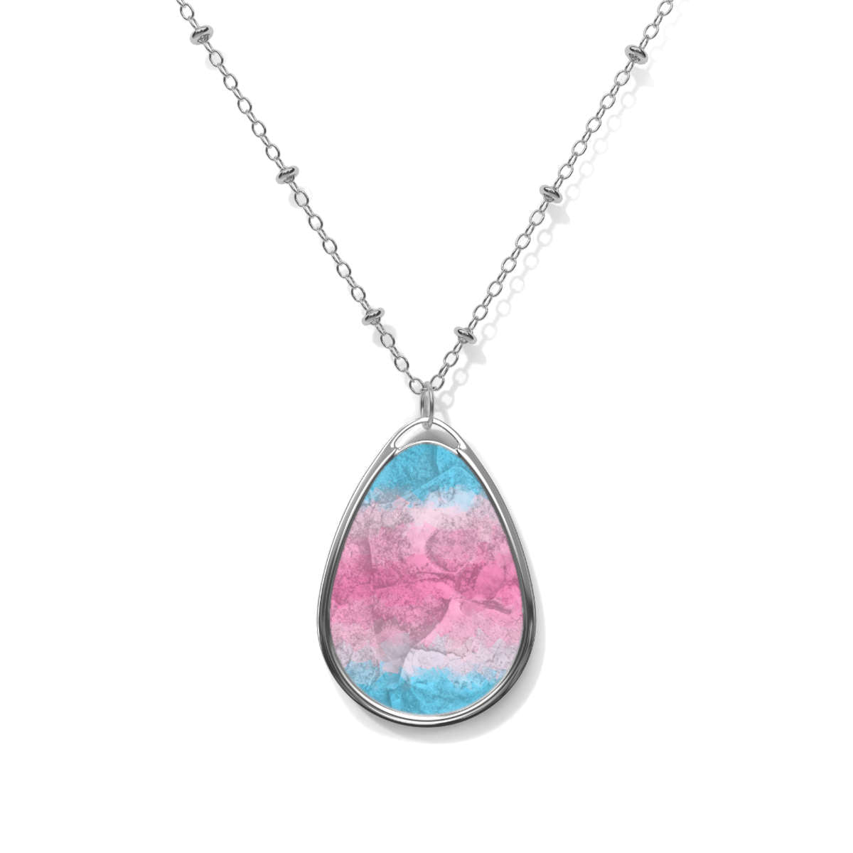Faux Stone Gender Oval Necklace | Choose Your Gender Pride Flag Colourway
