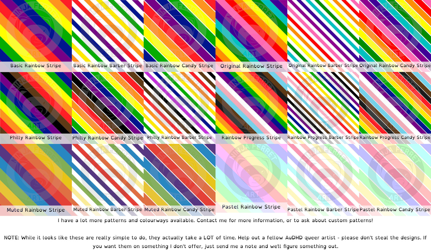 Tissu de coton rayé Pride | 6 types de tissus | Choisissez votre coloris