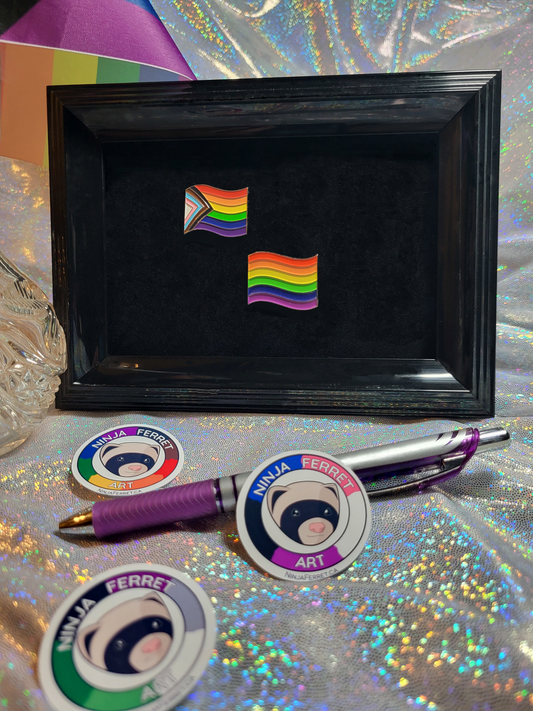 Rainbow Pride Flag Enamel Pins | Choose Basic or Rainbow Progress Flags