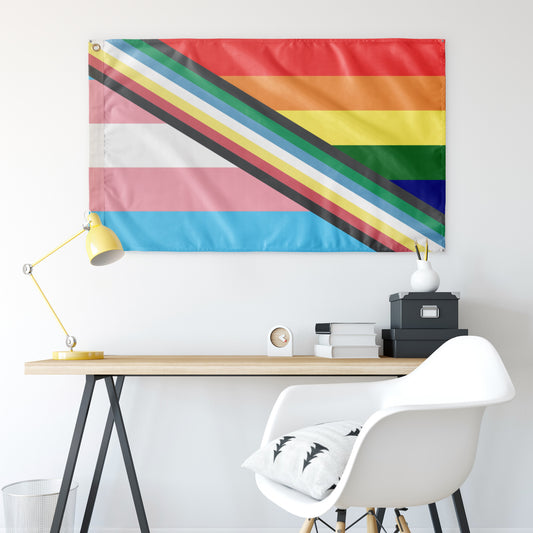 Disability - V2 - Rainbow/Transgender Wall Flag | 36x60" | Single-Reverse