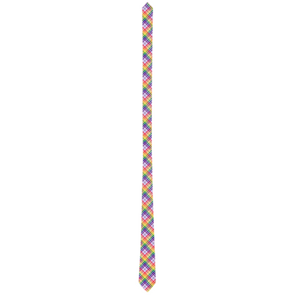 Rainbow/Lilac Tartan Plaid Neck Tie