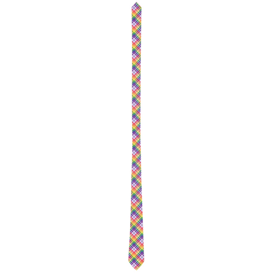 Rainbow/Lilac Tartan Plaid Neck Tie