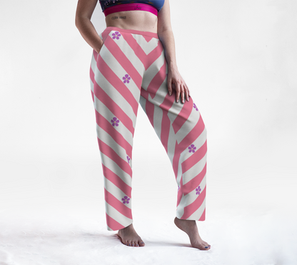 Sapphic Floral Striped Lounge Pants