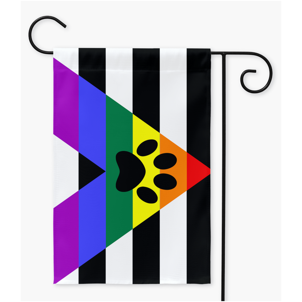 Furry Rainbow Ally Yard and Garden Flags | Single Or Double-Sided | 2 Sizes