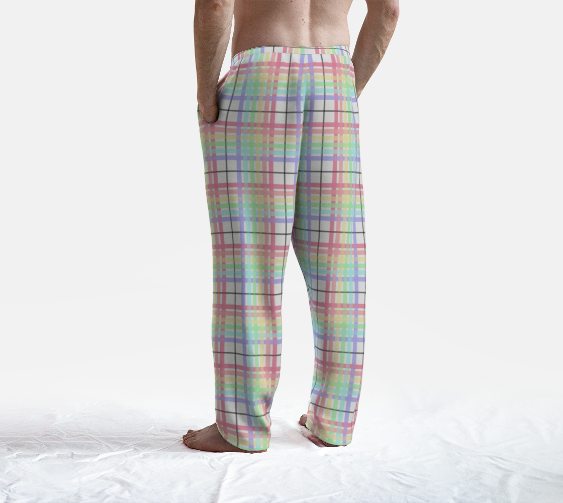 Pastel Rainbow/White Tartan Plaid Lounge Pants