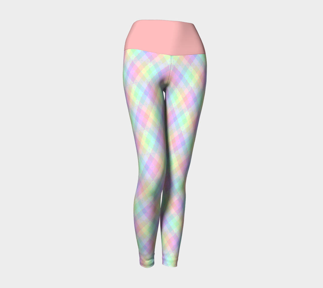 Pastel Rainbow Argyle Yoga Leggings