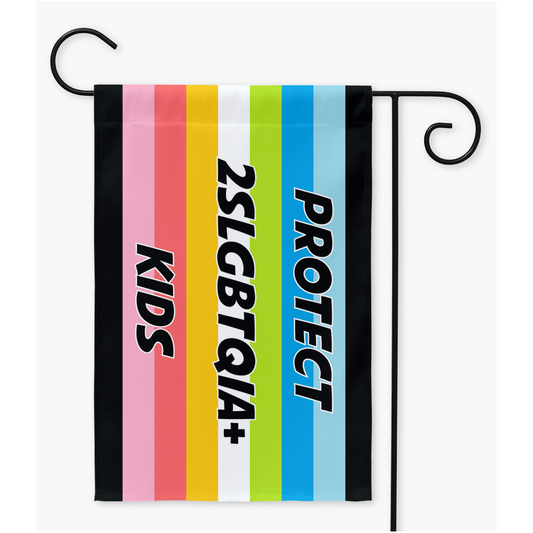 Protect 2SLGBTQIA+ Kids -Queer Yard & Garden Flags | Single Or Double-Sided | 2 Sizes