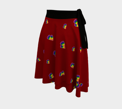 Rainbow/Red Candy Corn Wrap Skirt