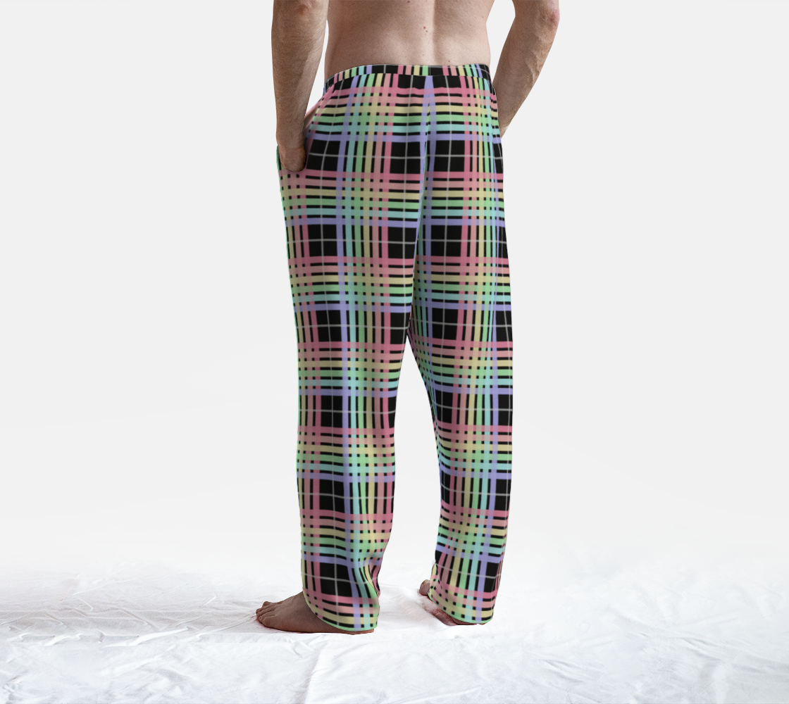 Pastel Rainbow/Black Tartan Plaid Lounge Pants