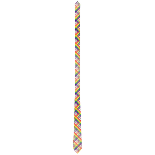 Rainbow/Buttermilk Tartan Plaid Neck Tie