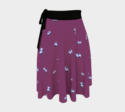 Gender Nonconforming and Purple Candy Corn Wrap Skirt