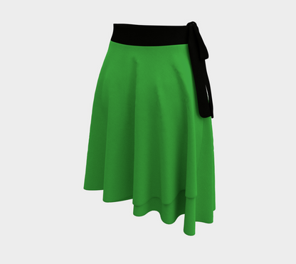 Aromantic Green Wrap Skirt | Coordinating Solids