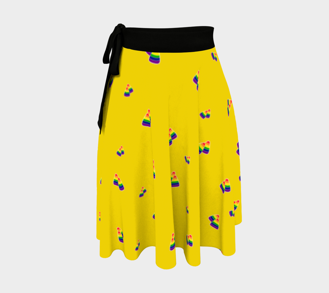 Rainbow and Yellow Candy Corn Wrap Skirt