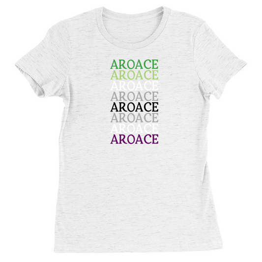 Funky Text Aro Ace Fitted T-Shirts | Bella and Canvas