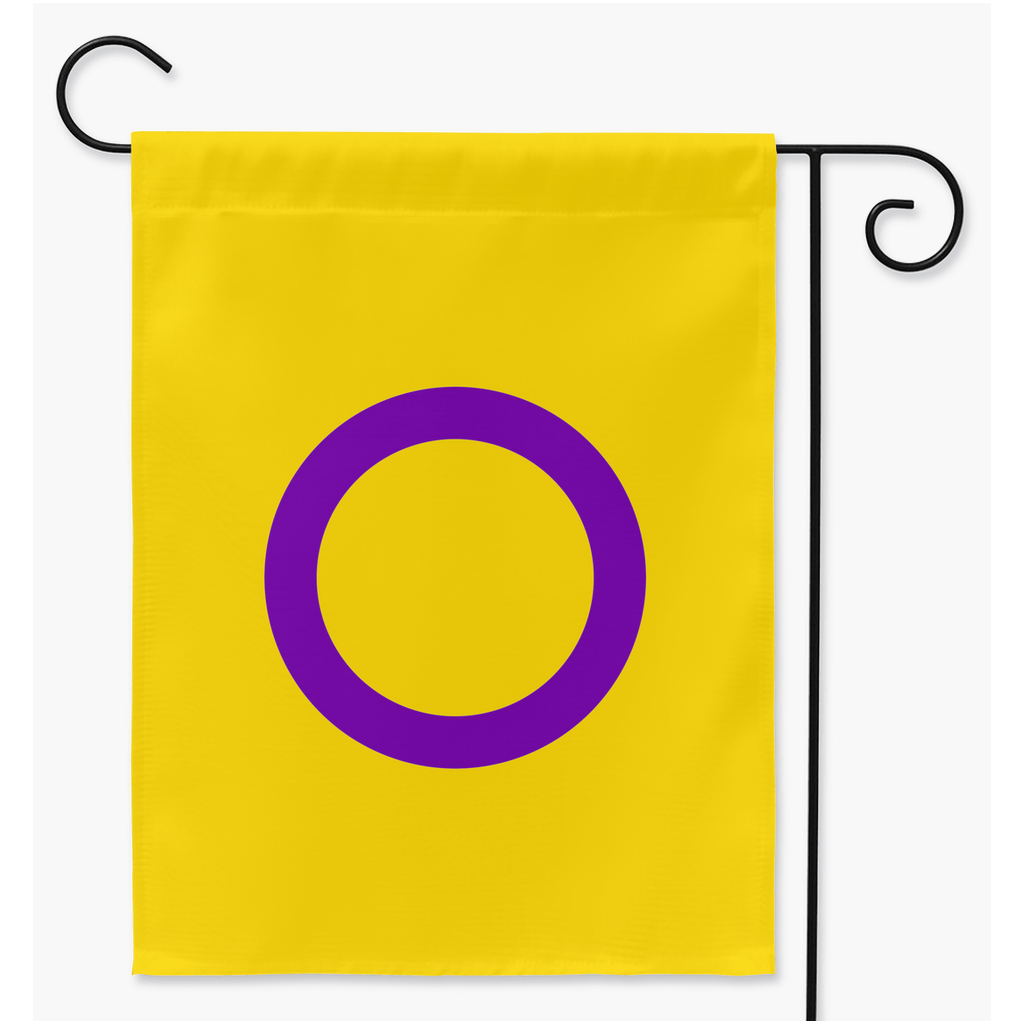 Banderas del Orgullo Intersexual | Una o dos caras | 2 tamaños | Identidad de Género y Presentación