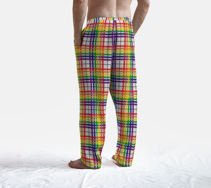Rainbow/White Tartan Plaid Lounge Pants