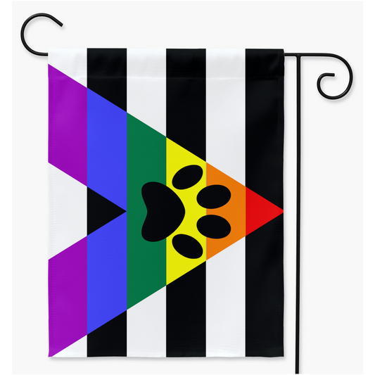 Furry Rainbow Ally Yard and Garden Flags | Single Or Double-Sided | 2 Sizes