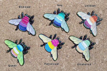 Pride Bumblebee Enamel Pin | Choose Your Colourway