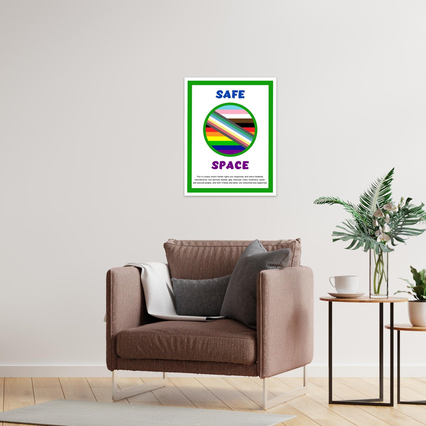 Safe Space Poster - Rainbow Disability | 3 Sizes | 3 Finishes