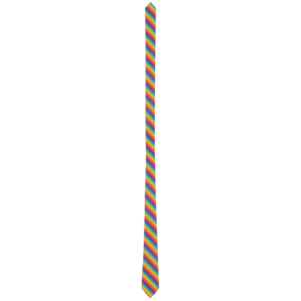 Muted Rainbow Striped Pride Patterned Neck Ties