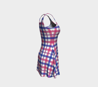 Bisexual Gingham Flare Dress
