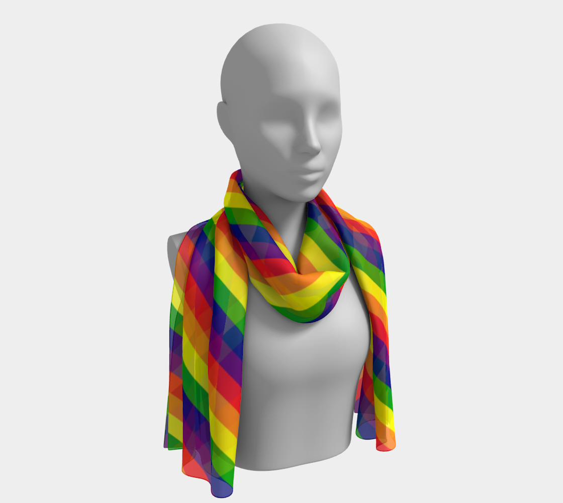 Rainbow Striped Long Scarf