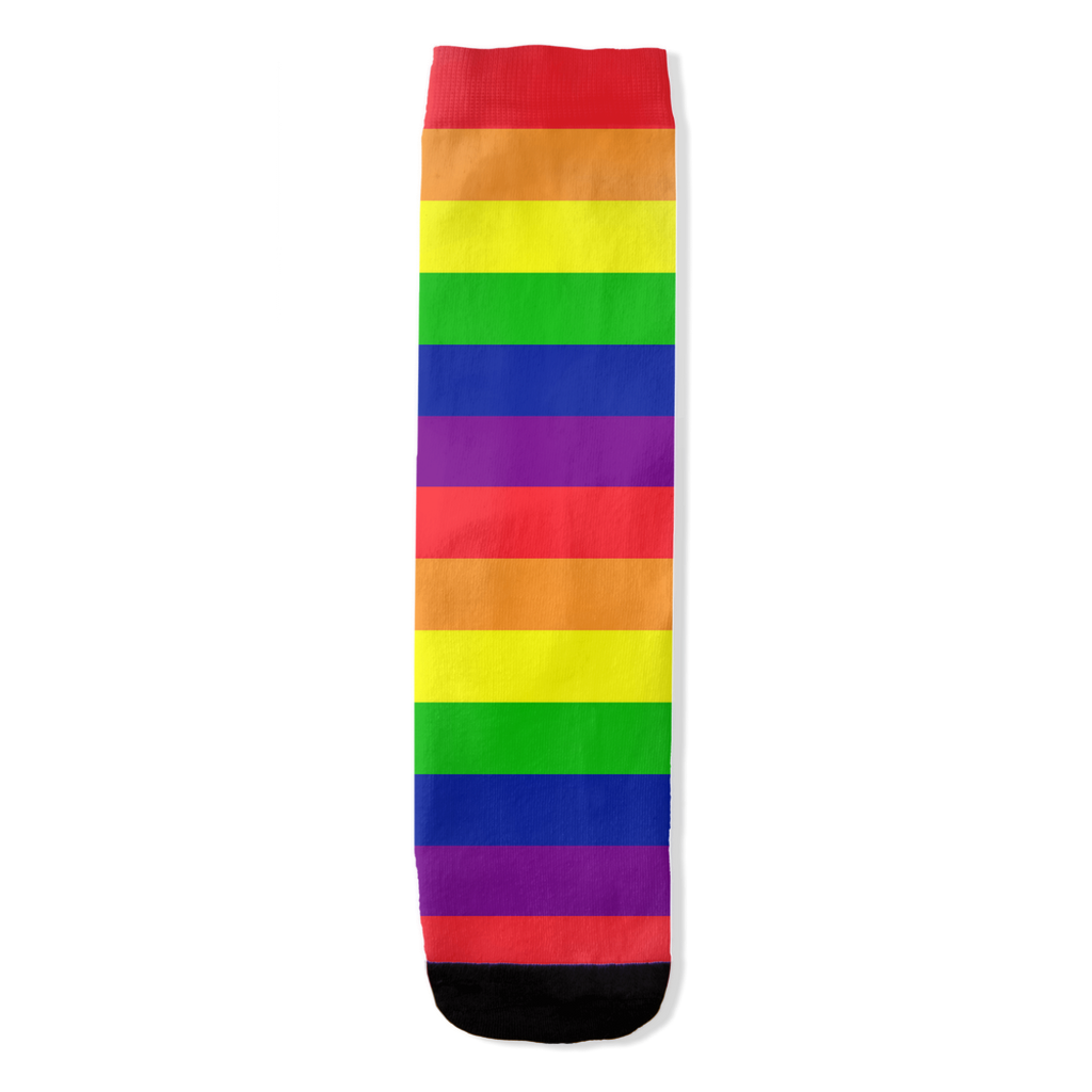 Rainbow Pride Horizontal  Striped All-Over Print Socks