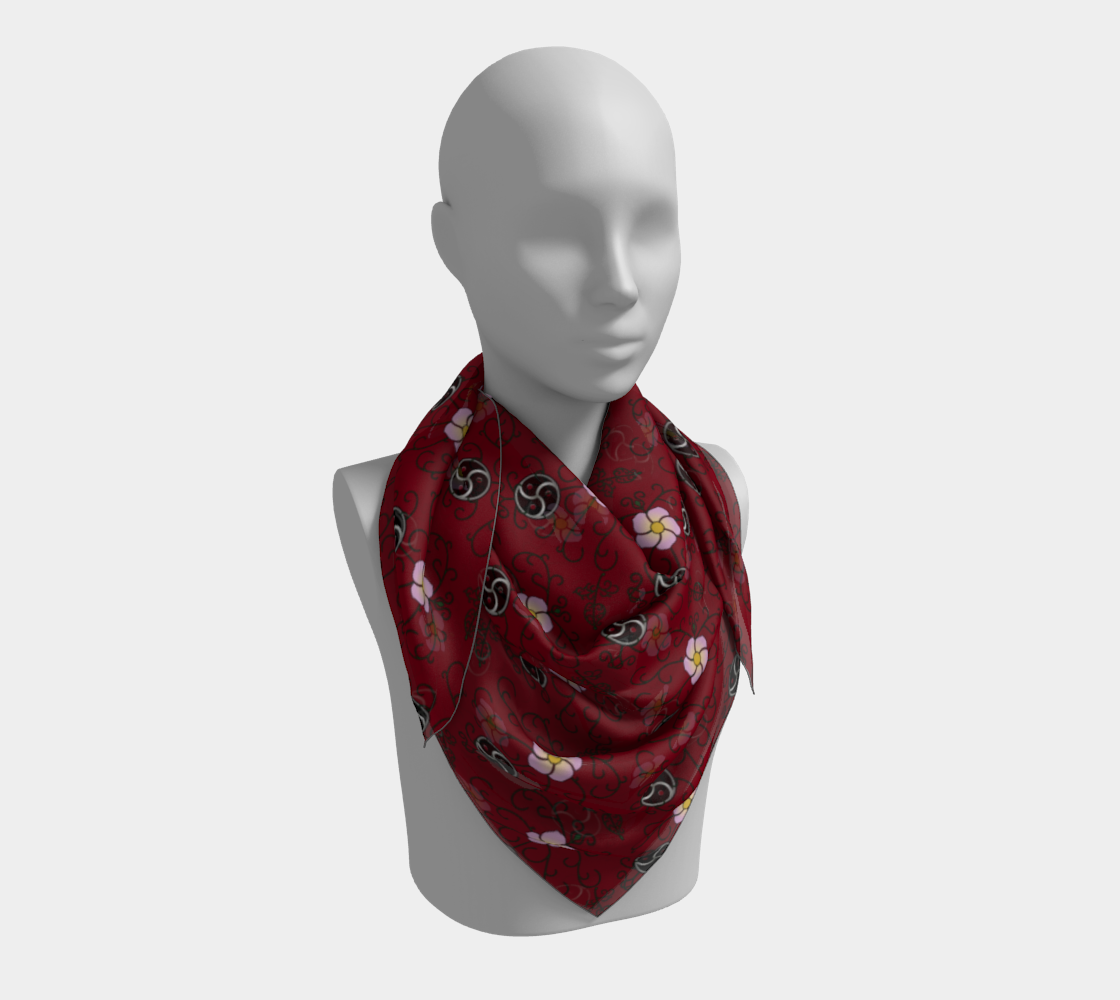 Wild Rose and Vine BDSM (Red) Square Scarf